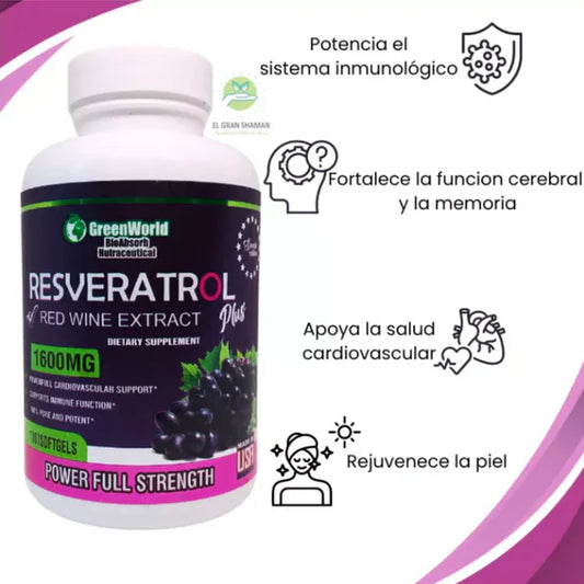 Resveratrol Plus: El Antioxidante Natural (60 Capsulas)