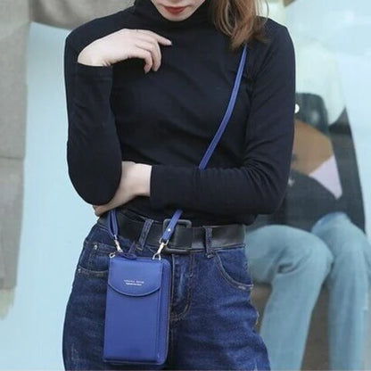 Bolso Cartera Cruzada de Cuero para Mujer con Monedero para Celular