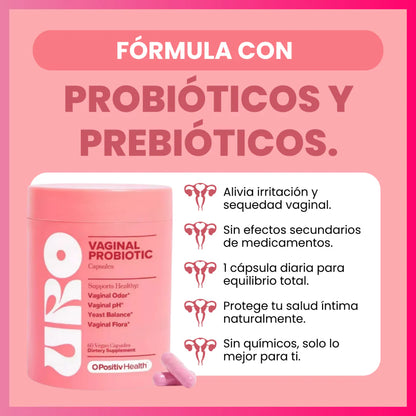 Probióticos Vaginal URO™ | Equilibra tu Vida Íntima (60 capsulas)