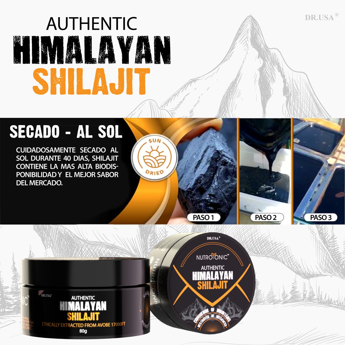 Shilajit Orgánica Pura Del Himalaya De 80g + Envio Gratis