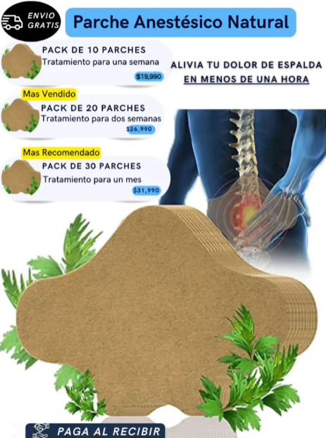 Parches Anestésico Naturales para Dolor de Espalda 🍃 + GUIA PARA EL CUIDADO DE LA ESPALDA 📖