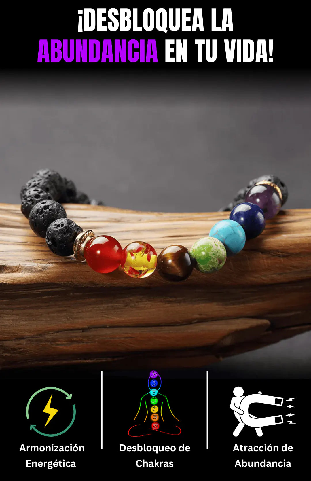 Pulsera 7 Chakras 🌈 – Equilibrio y Energía Positiva